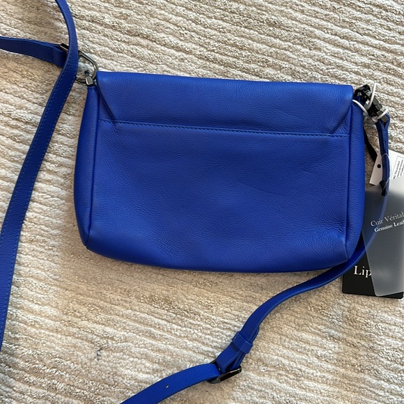 Lipault leather crossbody bag purse blue clutch - Picture 7 of 8